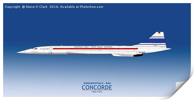 Concorde 001 F-WTSS Print by Steve H Clark