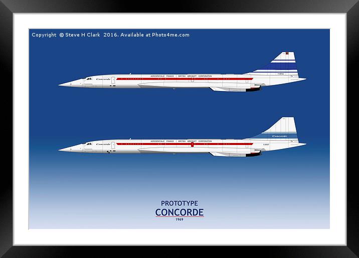 Prototype Concordes Framed Mounted Print by Steve H Clark