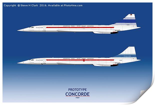 Prototype Concordes Print by Steve H Clark