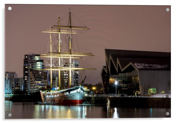 The Tall Ship at Glasgow Harbour Acrylic by Sam Smith