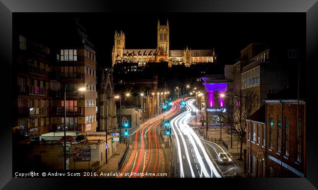 Lincoln at night Framed Print by Andrew Scott