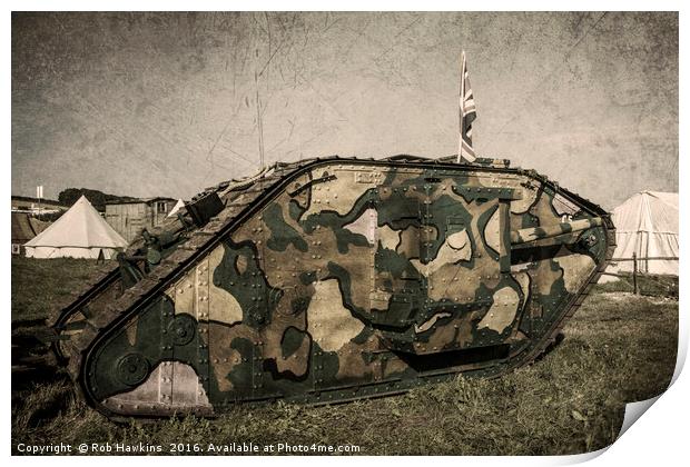 Mk 1 Tank  Print by Rob Hawkins