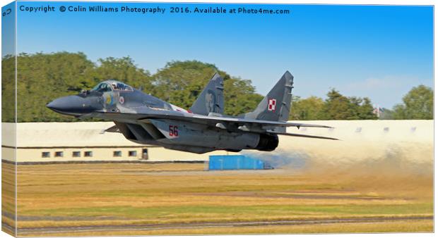 Mig 29 Take Off Canvas Print by Colin Williams Photography