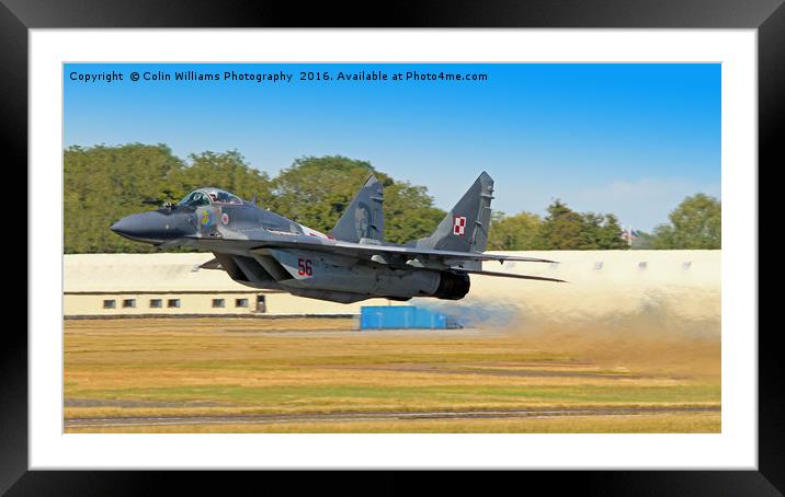 Mig 29 Take Off Framed Mounted Print by Colin Williams Photography