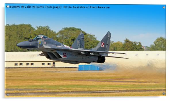 Mig 29 Take Off Acrylic by Colin Williams Photography