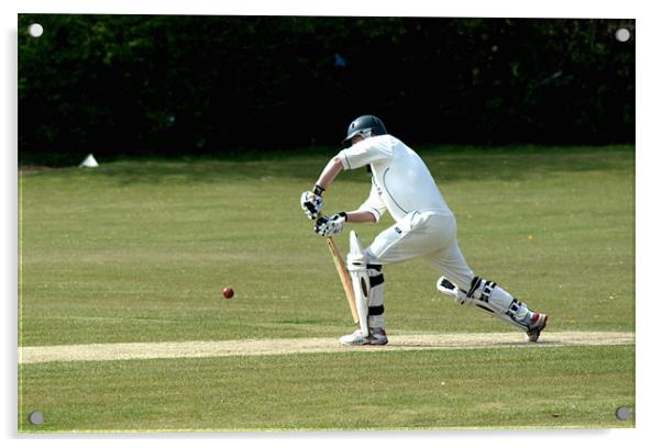 Cricket Batsman 4 Acrylic by Chris Day