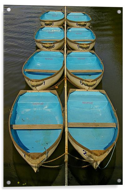 Blue Boats Acrylic by jim jennings