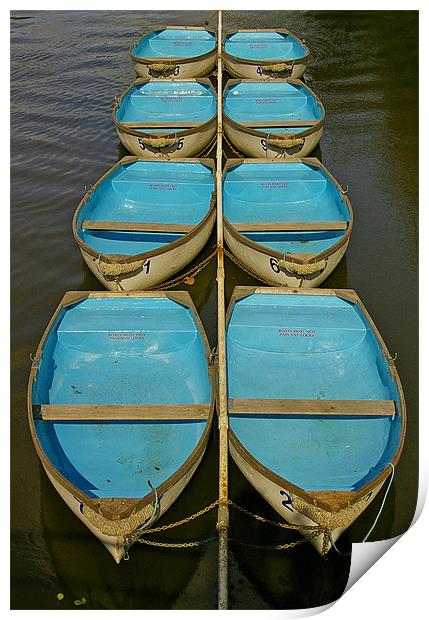 Blue Boats Print by jim jennings