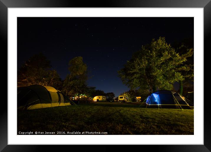 Camping beneath the stars  Framed Mounted Print by Ken Jensen