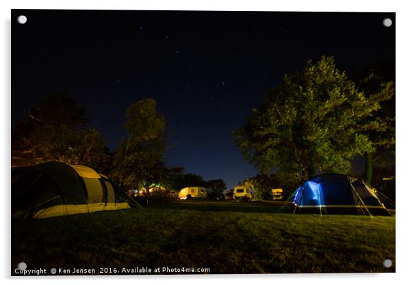 Camping beneath the stars  Acrylic by Ken Jensen