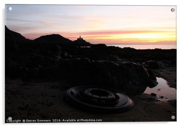 Bracelet Bay, Mumbles - Swansea, Sunrise Acrylic by Steven Summers