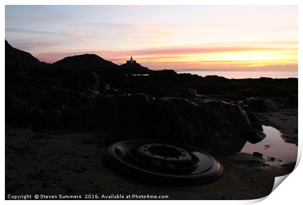 Bracelet Bay, Mumbles - Swansea, Sunrise Print by Steven Summers