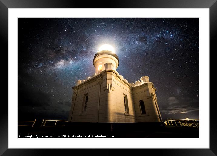 Cape Byron Lighthouse Milky Way Framed Mounted Print by jordan whipps