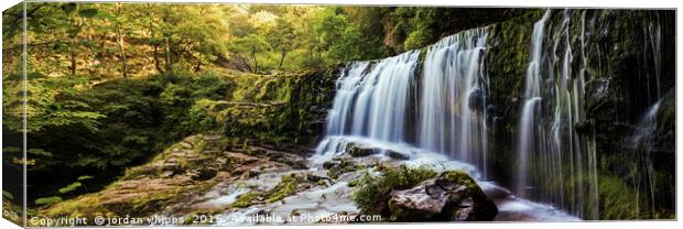 Waterfall Panoramic, Brecon Beacons. Canvas Print by jordan whipps