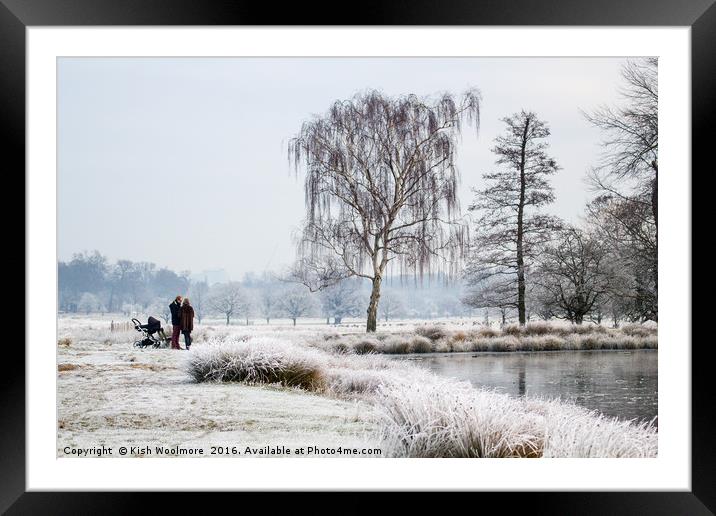 Frosty day at the pond Framed Mounted Print by Kish Woolmore