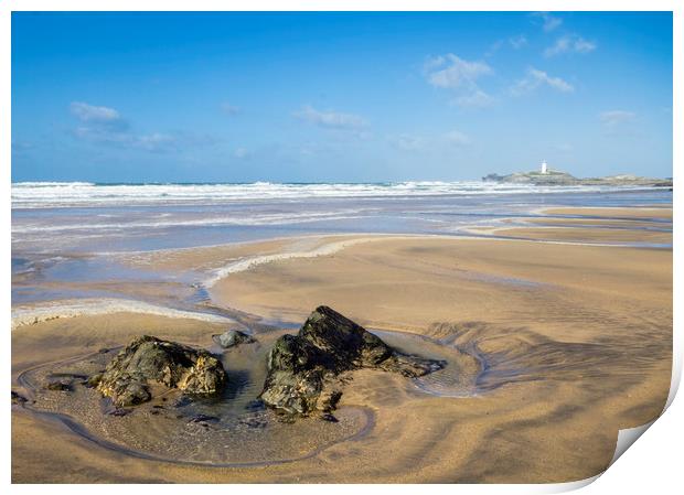 Godrevy Lighthouse - 4  Print by chris smith