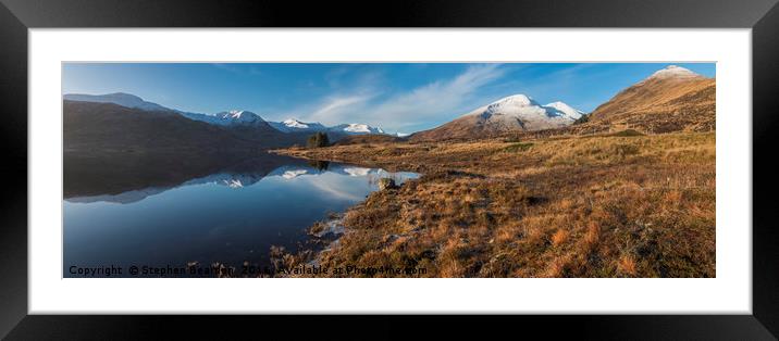 Loch Cluanie Panoramic Framed Mounted Print by Stephen Beardon