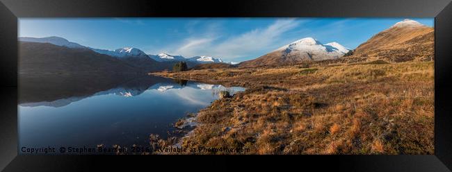 Loch Cluanie Panoramic Framed Print by Stephen Beardon