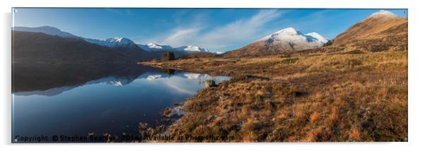 Loch Cluanie Panoramic Acrylic by Stephen Beardon
