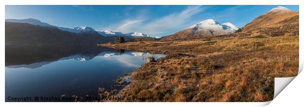 Loch Cluanie Panoramic Print by Stephen Beardon