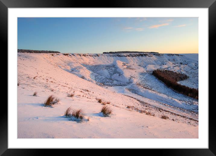 Sunset glow on snow Framed Mounted Print by Andrew Kearton