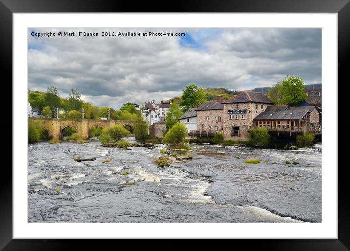 River Dee from the train station at Llangollen  ,W Framed Mounted Print by Mark  F Banks