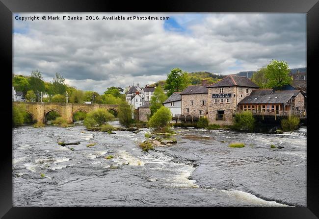 River Dee from the train station at Llangollen  ,W Framed Print by Mark  F Banks