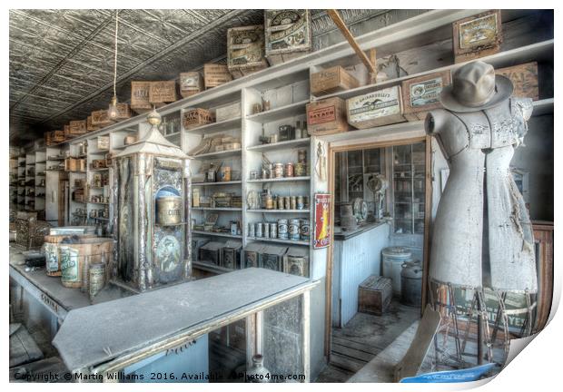 The General Store, Bodie Ghost Town Print by Martin Williams