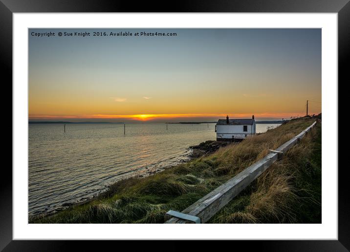 View of the boathouse at Lepe,Hampshire Framed Mounted Print by Sue Knight