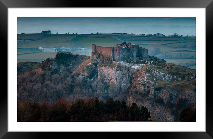 Carreg Cennen Castle Framed Mounted Print by Leighton Collins