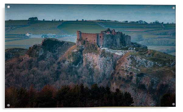 Carreg Cennen Castle Acrylic by Leighton Collins