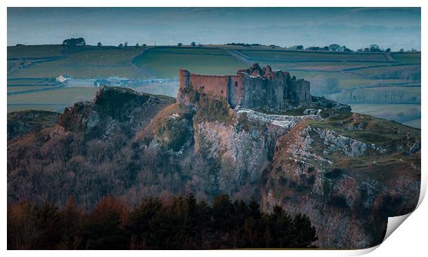 Carreg Cennen Castle Print by Leighton Collins