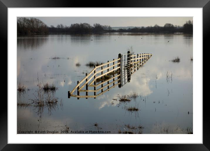 Floating fence and gate optical illusion Framed Mounted Print by Keith Douglas