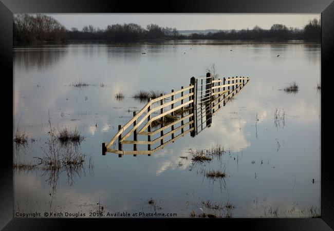 Floating fence and gate optical illusion Framed Print by Keith Douglas