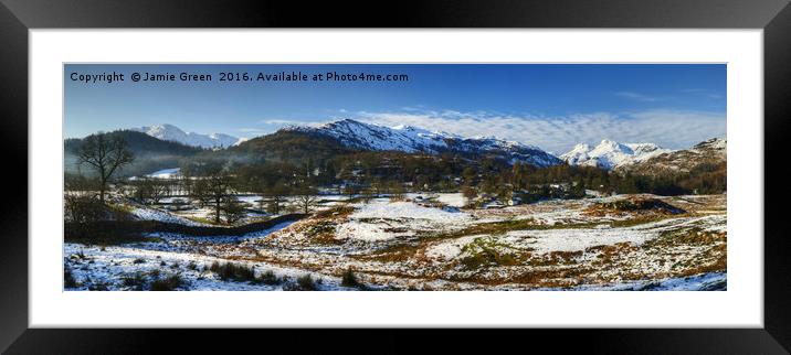 Great Langdale Panorama Framed Mounted Print by Jamie Green