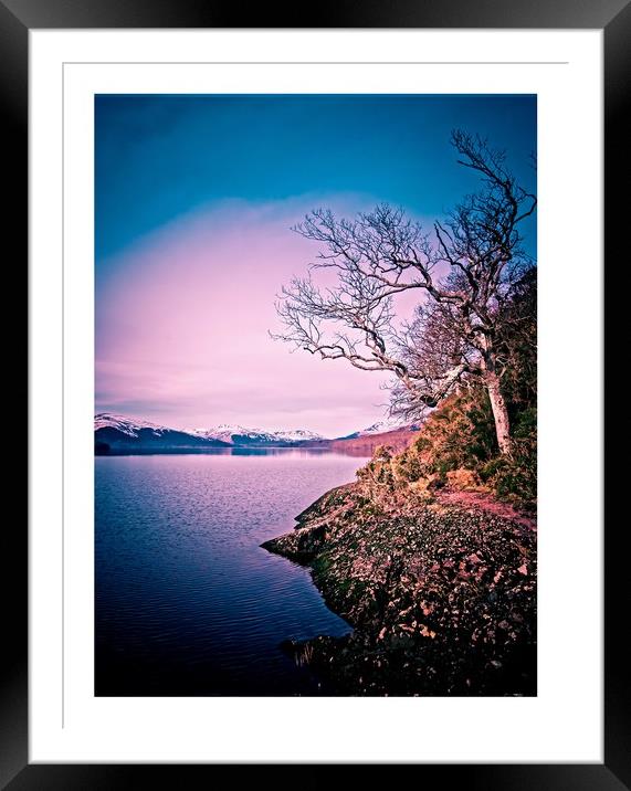 winter on the loch Framed Mounted Print by jane dickie