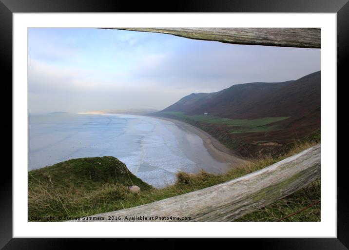 Rhossili Bay, Gower, Swansea Framed Mounted Print by Steven Summers