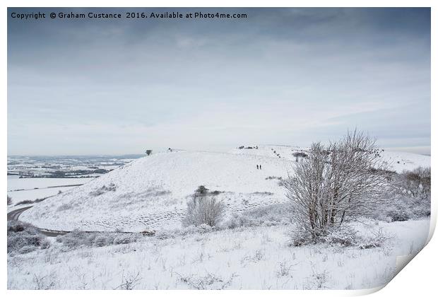 Ivinghoe Beacon in Winter Print by Graham Custance