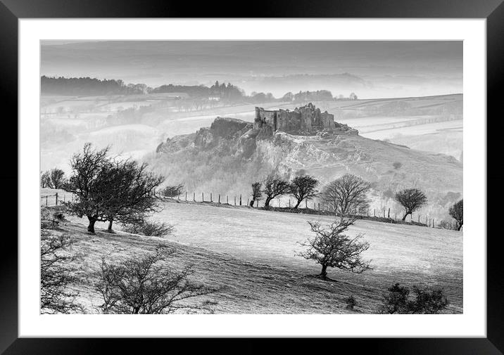 Winter at Carreg Cennen Castle Framed Mounted Print by Leighton Collins