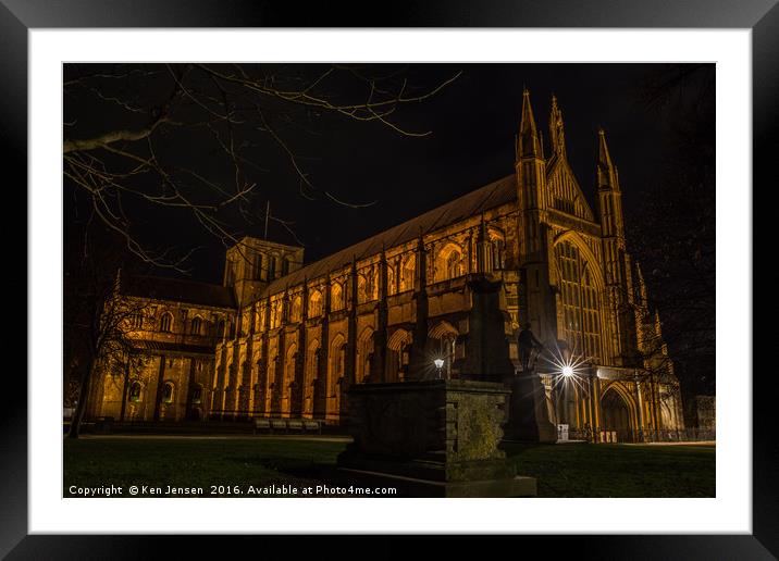 Winchester Cathedral Framed Mounted Print by Ken Jensen