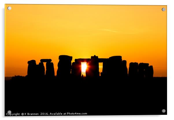 Stonehenge winter sunset Acrylic by Oxon Images