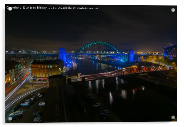 Tyne and Swing Bridge Acrylic by andrew blakey