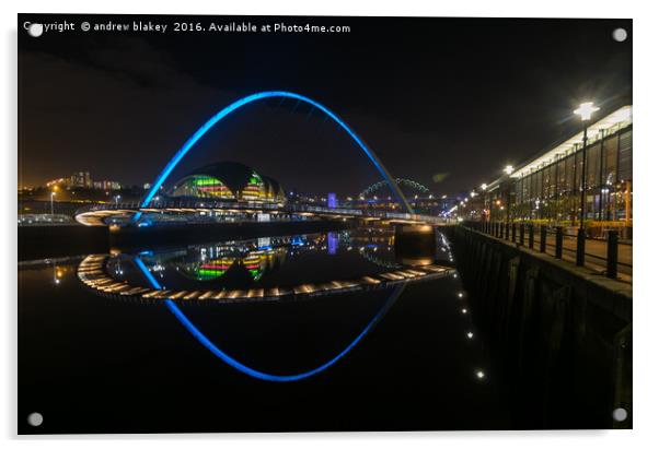 reflections on the tyne, newcastle quayside Acrylic by andrew blakey