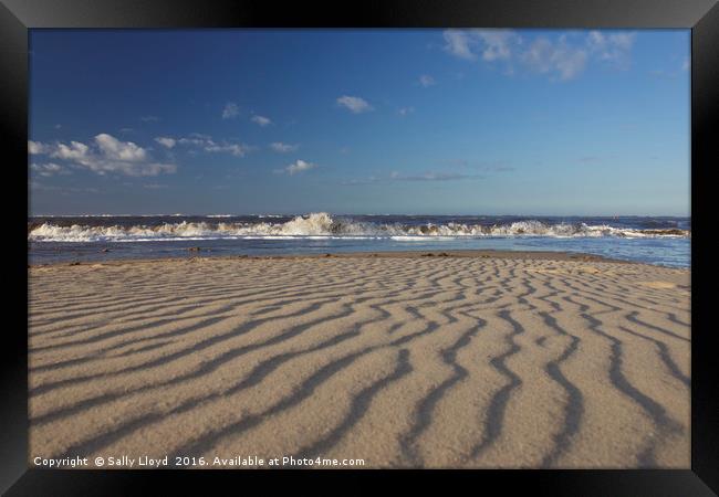 Sand Ripples Wells Next The Sea, Norfolk  Framed Print by Sally Lloyd