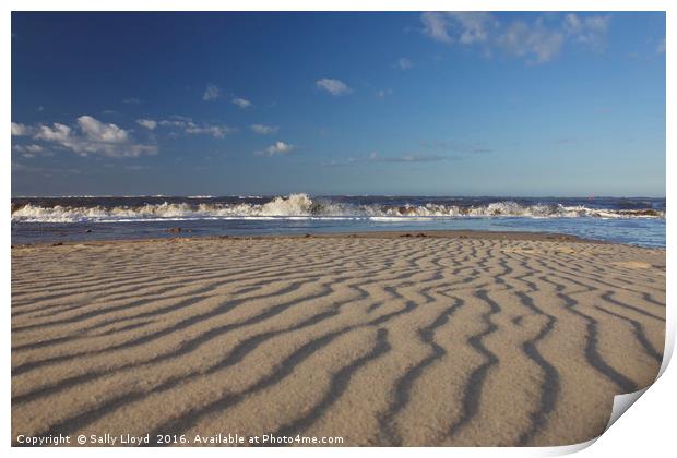 Sand Ripples Wells Next The Sea, Norfolk  Print by Sally Lloyd