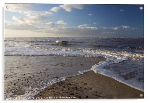 Wave Split at Wells Next The Sea Norfolk Acrylic by Sally Lloyd