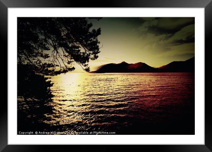 Derwent water Keswick  Framed Mounted Print by Andrew Williams