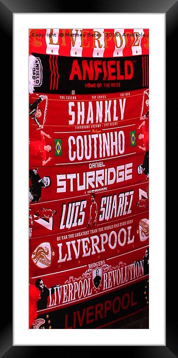 Liverpool scarfs Framed Mounted Print by Matthew Bates