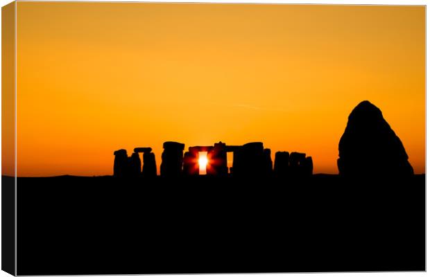 Stonehenge winter sunset 2 Canvas Print by Oxon Images