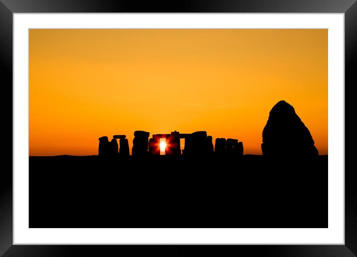 Stonehenge winter sunset 2 Framed Mounted Print by Oxon Images